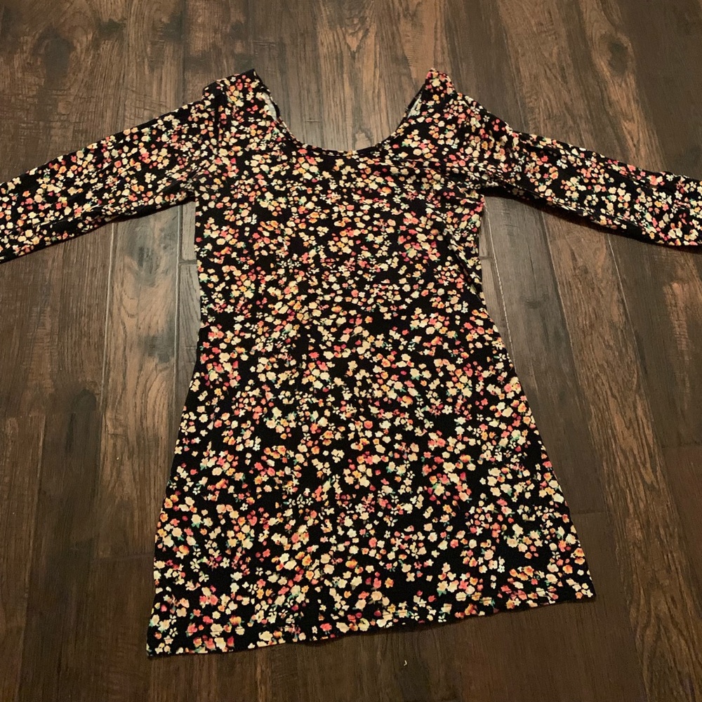 Black Floral Mini Dress